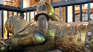 The tomb of Edward Plantagenet, called the Black Prince, is seen here in Canterbury Cathedral, in England.