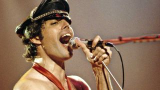 Freddie Mercury onstage at the Lewisham Odeon in 1979
