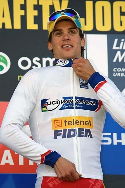 With his ride, Zdenek Stybar(Telenet - Fidea) gets to wear the World Cup leader's jersey.