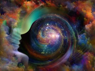 abstract image of a person in space