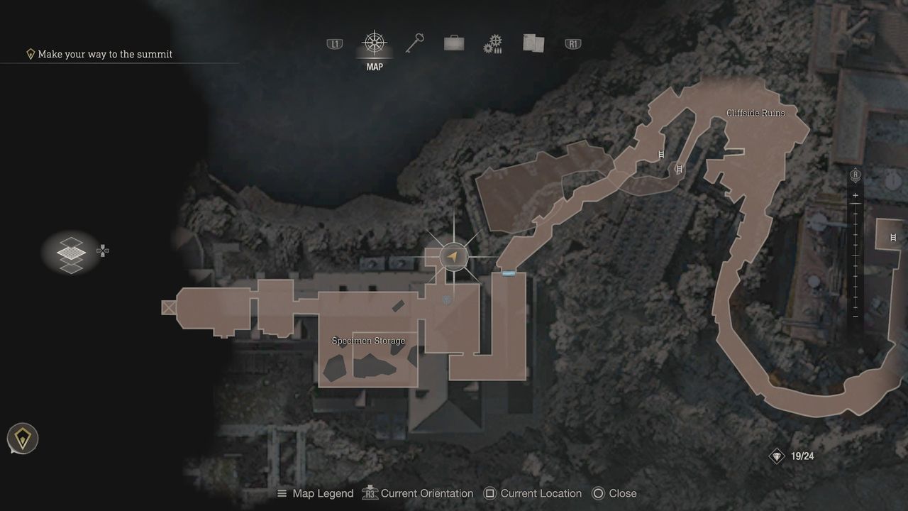 Resident Evil 4 Remake Clockwork Castellan near Specimen Storage