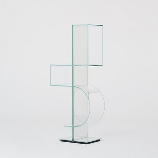 modern abstract glass bookshelf