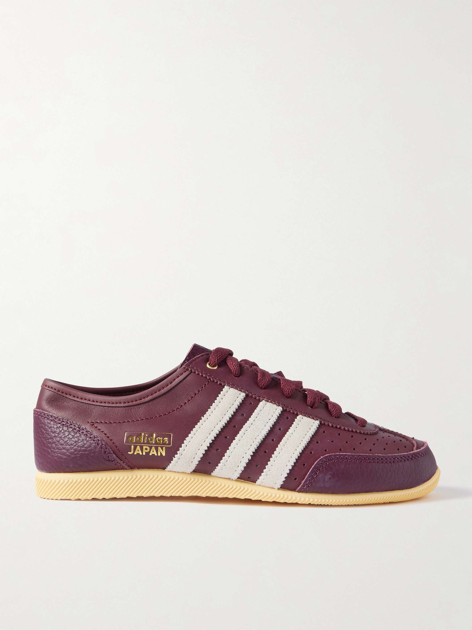 Japan Decon W Perforated Suede-Trimmed Leather Sneakers