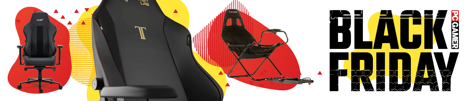 Black Friday banner image with a selection of chairs featured