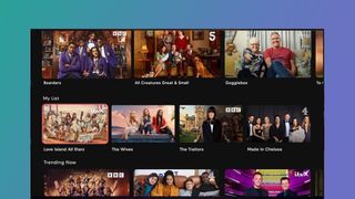 A close up of the Freely on-demand menu on a smart TV