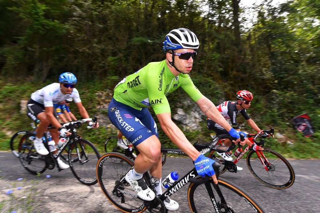 LLEX MONTSJURA FRANCE JULY 31 lvaro Jos Hodeg Chagui of Colombia and Team Deceuninck QuickStep Green Points Jersey during the 33rd Tour de lAin 2021 Stage 3 a 125km stage from Izernore to Llex MontsJura 900m tourdelain on July 31 2021 in Llex MontsJura France Photo by Luc ClaessenGetty Images