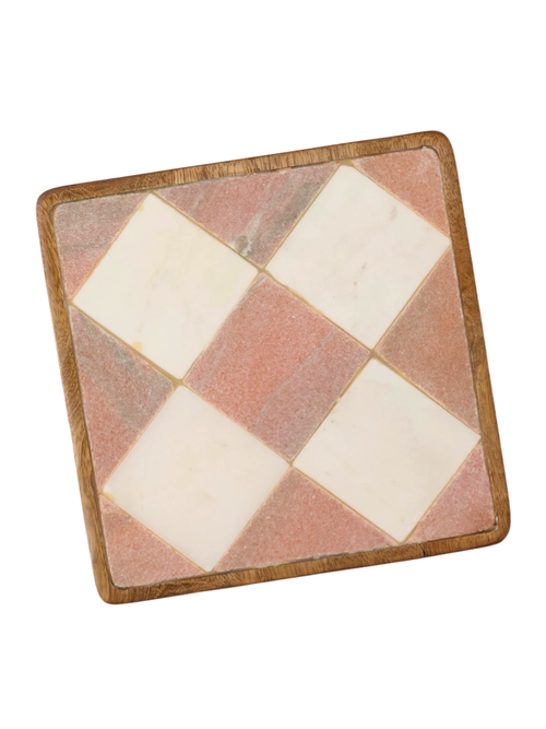 Carmella Checkered Marble Trivet