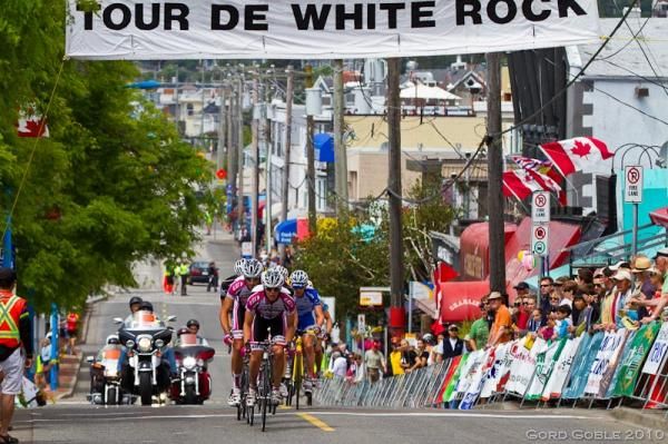 The White Rock skies brightened dramatically during Sunday's action and the streets were inevitably lined with sunbathing spectators.