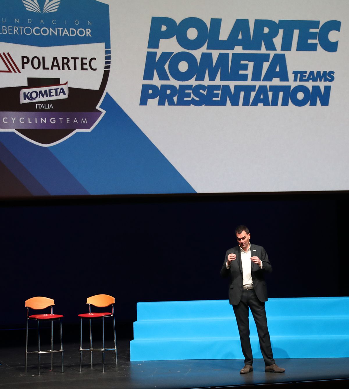 Giacomo Pedranzini, the CEO of Kometa at the team presentation