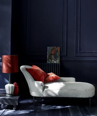 Abigail Ahern controversial paint tip, living room with dark painted wall