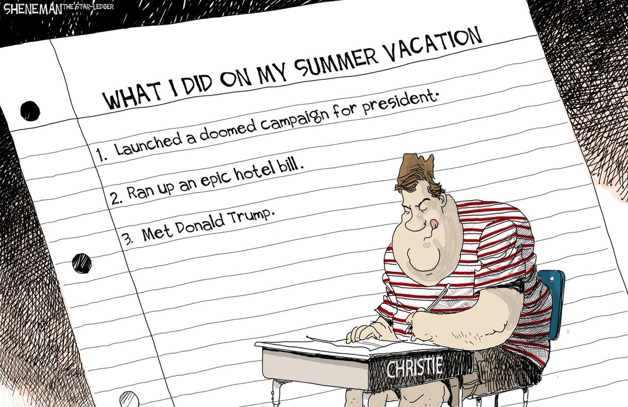 Political cartoon U.S. Chris Christie 2016