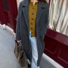 Anna wearing a Sezane cardigan