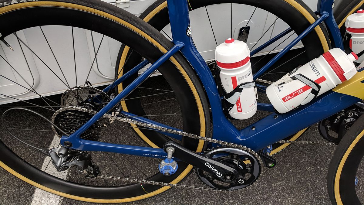 The 3T Strada seat tube profile hugs the rear wheel