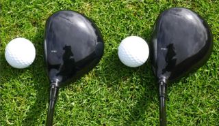 The Titleist TSi2 and TSi3 fairway woods at address