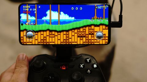 The Rotor Riot Controller for Android, playing Sonic