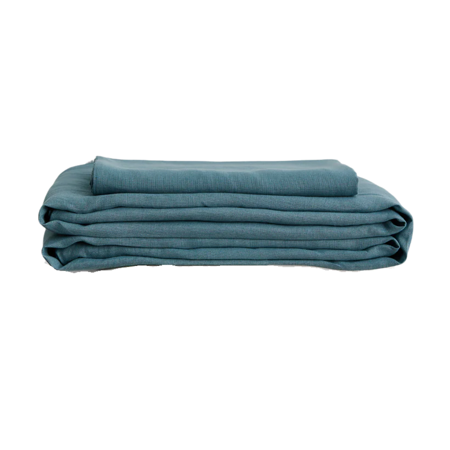 A set of blue folded sheets