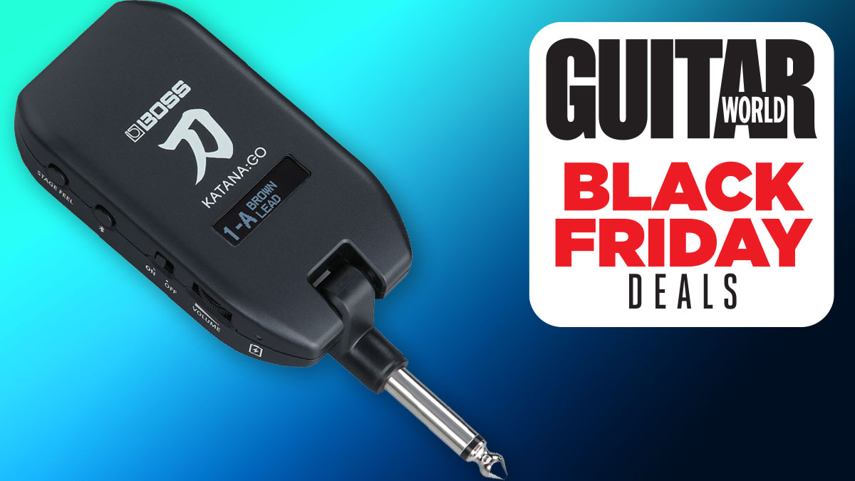 Boss Katana: Go Mini on a blue background with a Black Friday deal logo