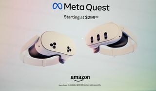 Rumored Meta Quest 3S Amazon advert screenshot showing a $299 starting price for the Meta Quest 3S