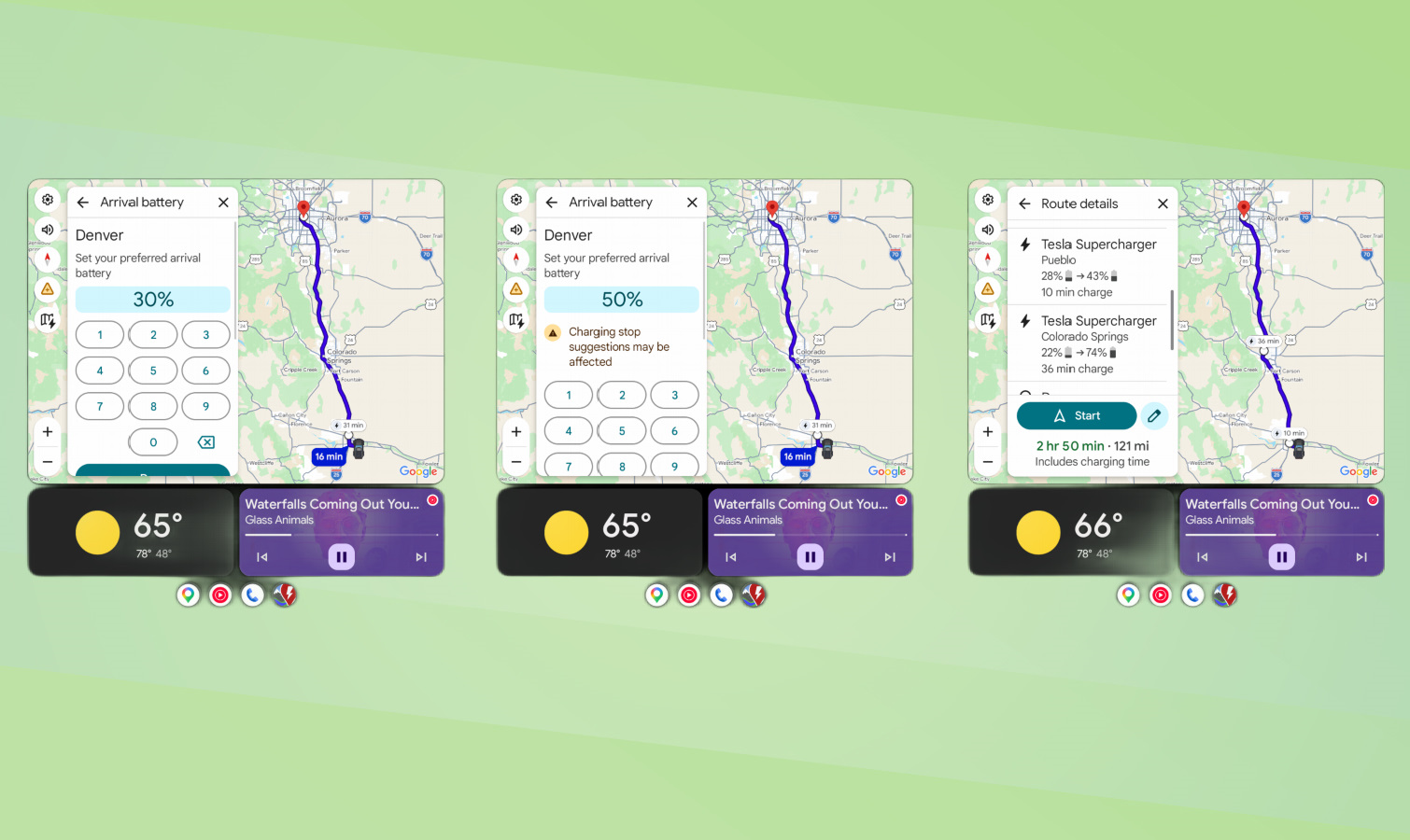 Google Maps accurate EV battery level how to screenshot.