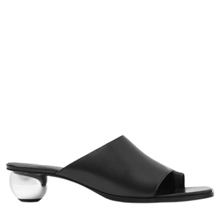 Sculptural-Heel Leather Mules