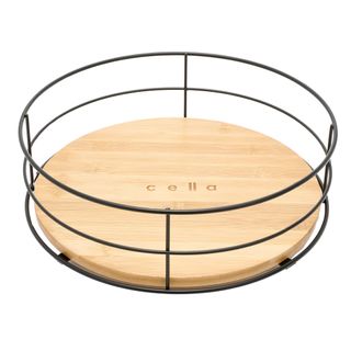 Cella 11" High Wall Bamboo & Wire Turntable