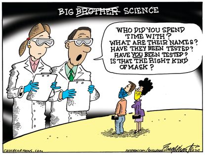 Editorial Cartoon U.S. big science coronavirus