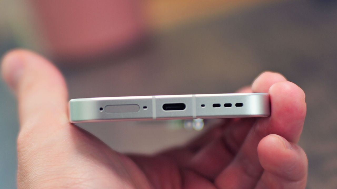 Oppo Reno 16 Pro smartphone in silver