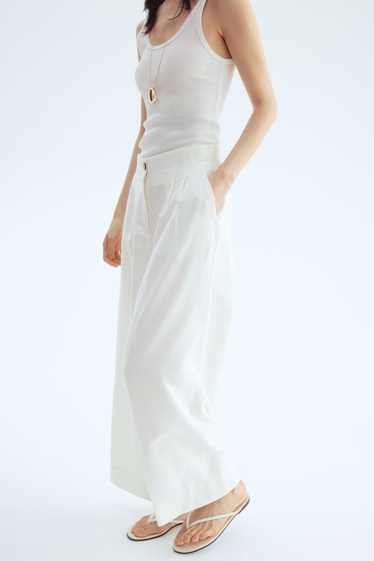 Wide Ankle-Length Trousers