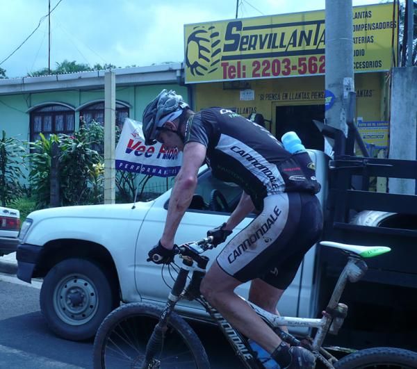 Ben Sonntag rides solo, almost at the finish.