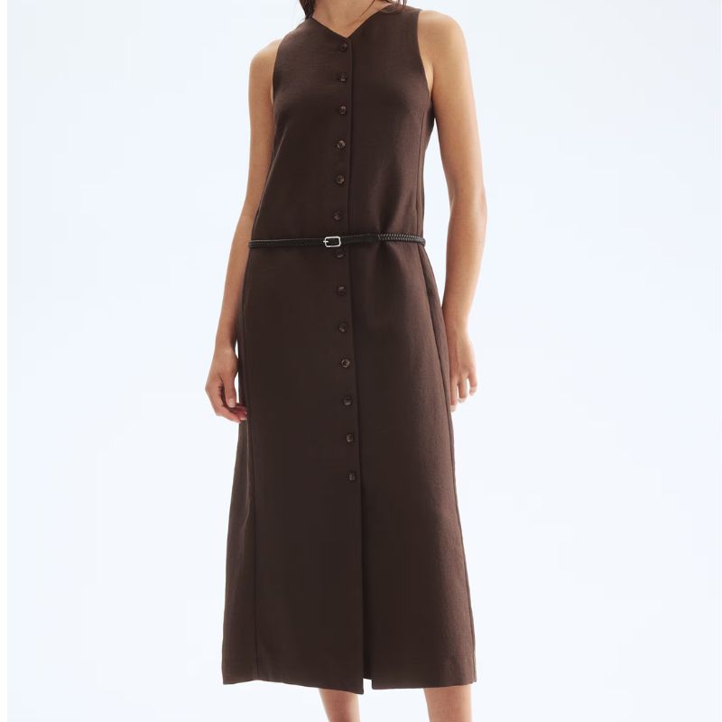 H&amp;amp;M, Belted Button-Front Dress