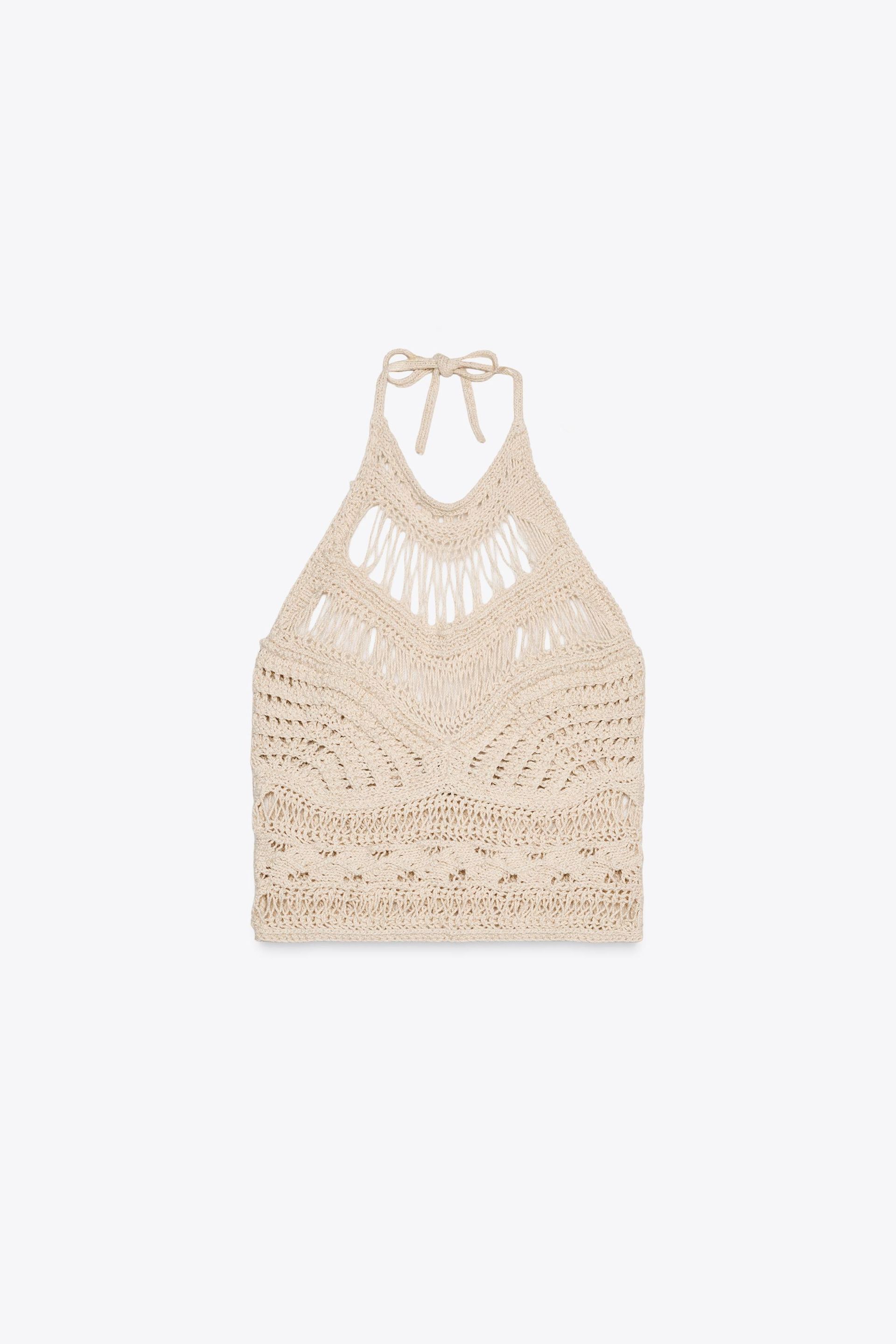 Distressed Knit Halter Top