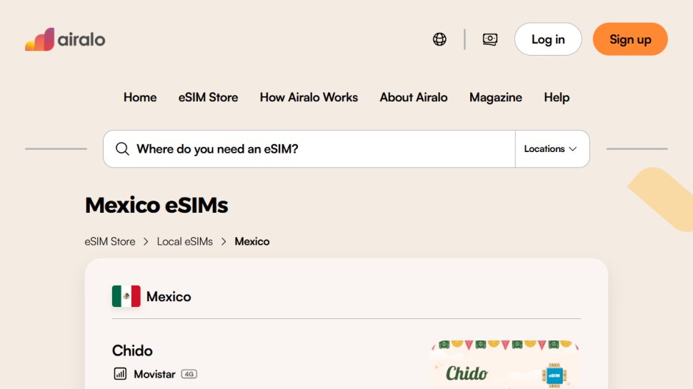 Airalo website screenshot (October 2025).