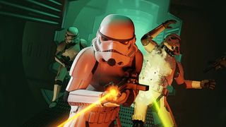 Game remakes by Nightdive Studios ; stormtroopers from Star Wars Dark Forces