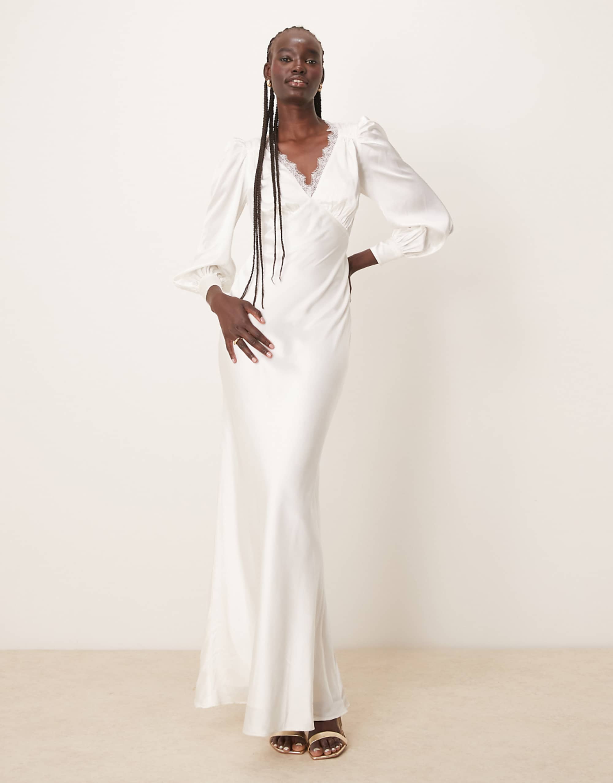 Omnes Martinique Satin Bridal Dress in Ivory