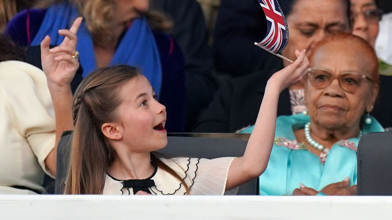 Britain&#039;s Princess Charlotte of Wales attends the Coronation Concert at Windsor Castle in Windsor, west of London on May 7, 2023. - For the first time ever, the East Terrace of Windsor Castle will host a spectacular live concert that will also be seen in over 100 countries around the world. The event will be attended by 20,000 members of the public from across the UK.