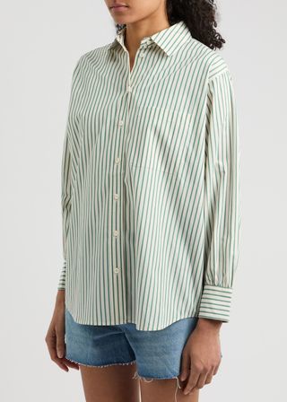 Oversized Striped Cotton Poplin Shirt