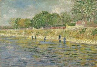 This is a photo of "Banks of the Seine" (1887), one of the two paintings by Vincent van Gogh from which microsamples were taken.