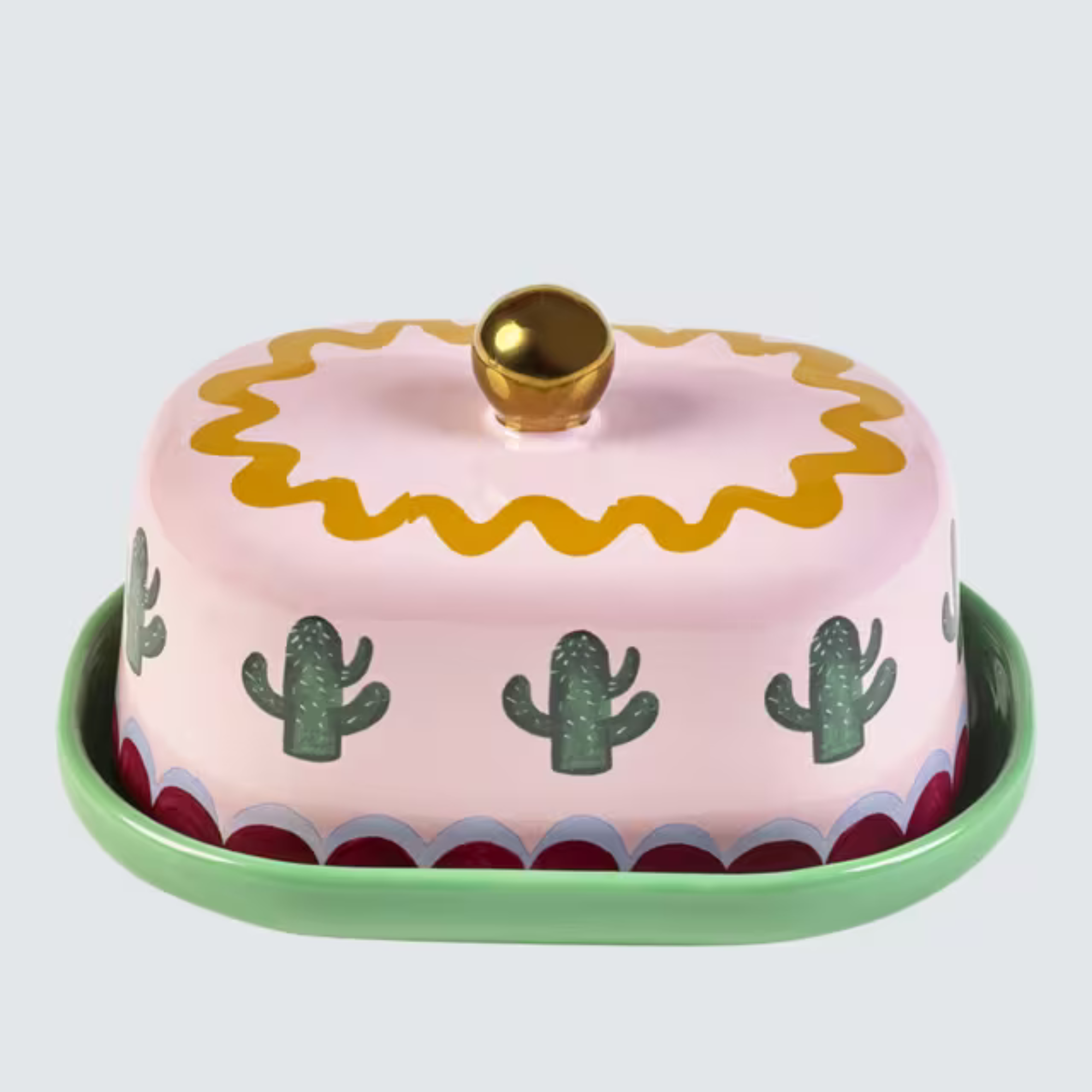 Eleanor Bowmer Electric Coast Stoneware Butter Dish, Multi