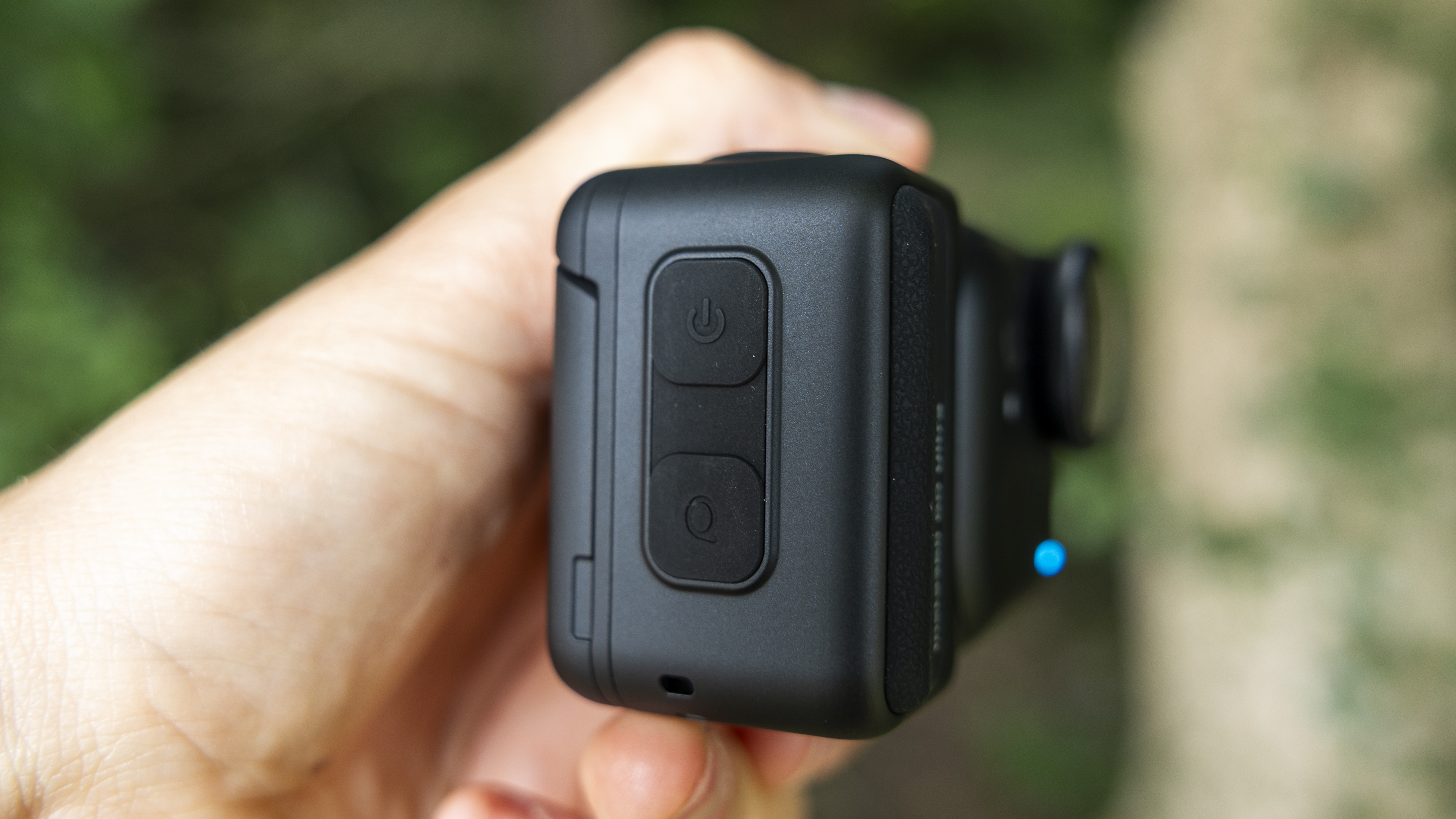 A side view of the Insta360 GO Ultra camera