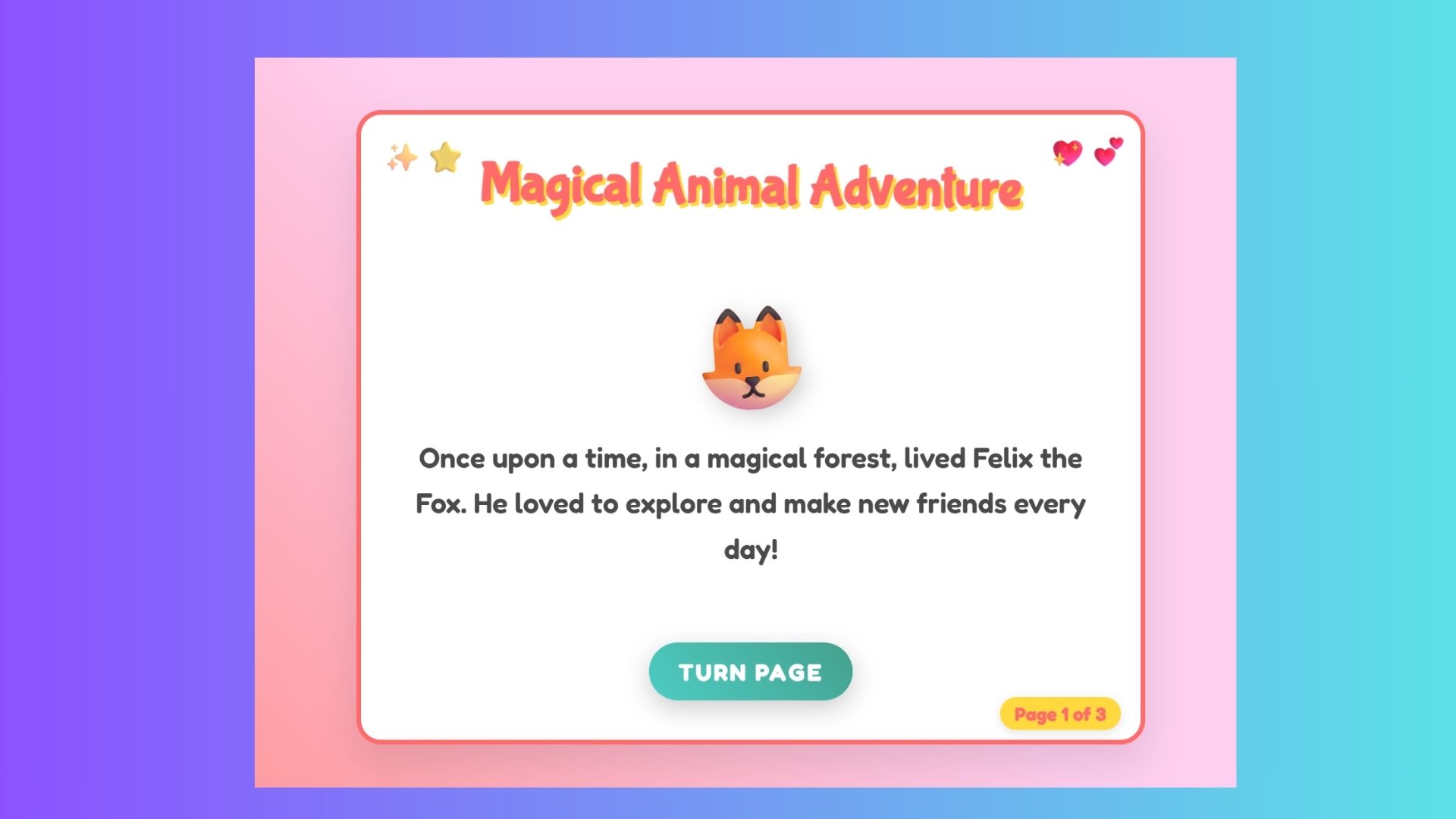 screenshot of website