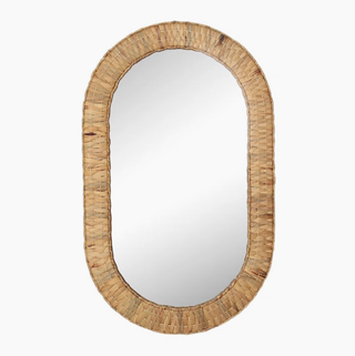 Amtul Grass Rattan Boho Wall Mirror