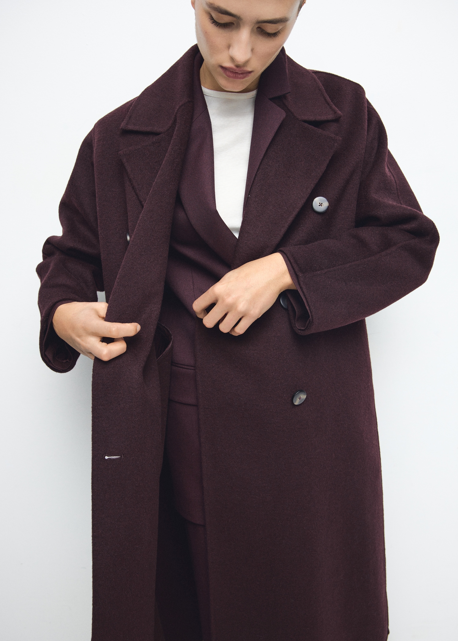 Handmade Oversized Wool Coat - Women | Mango United Kingdom