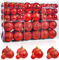 100-piece set of red Christmas baubles, Amazon 