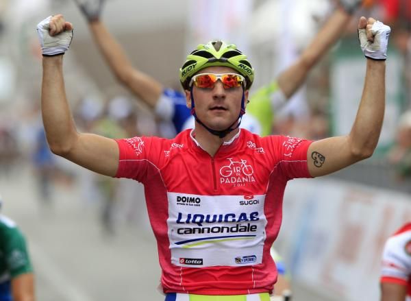 Elia Viviani (Liquigas-Cannondale) takes stage two of the Giro di Padania.