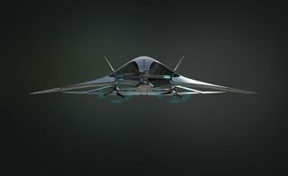 Side view of flying car