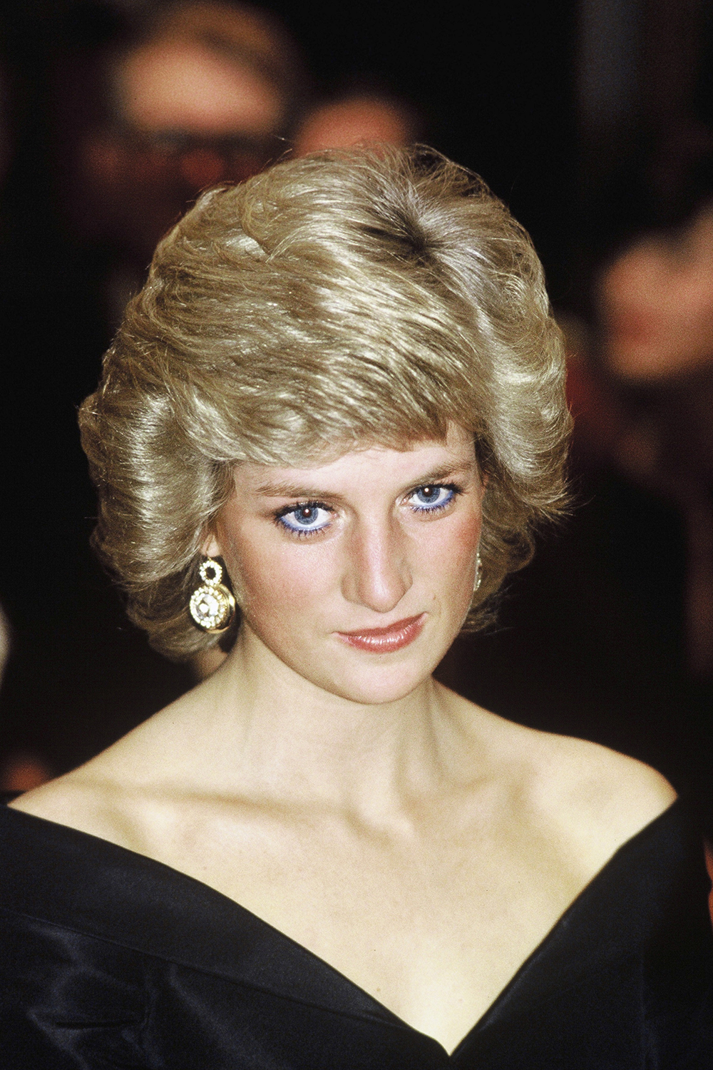 Princess Diana at a fashion show at the Cologne Museum of Art during the Royal Tour of Germany