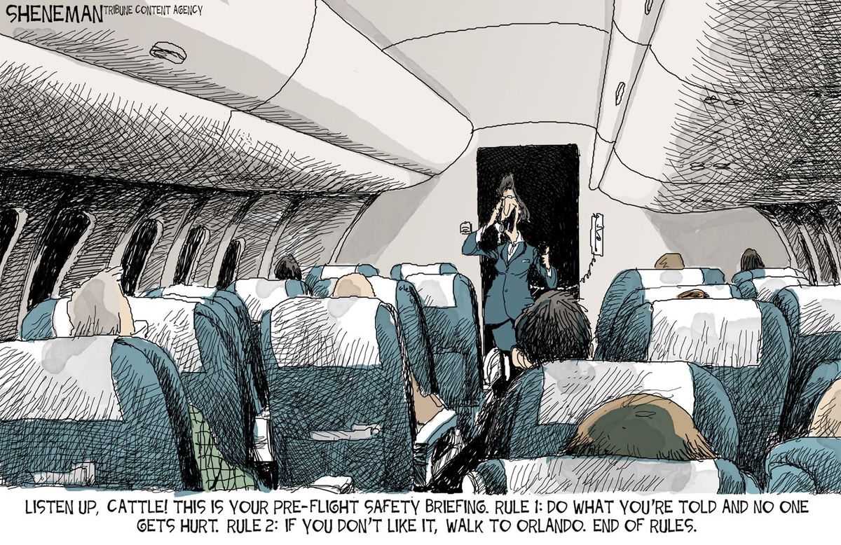 Editorial Cartoon U.S. United Airlines passenger removal cattle | The Week