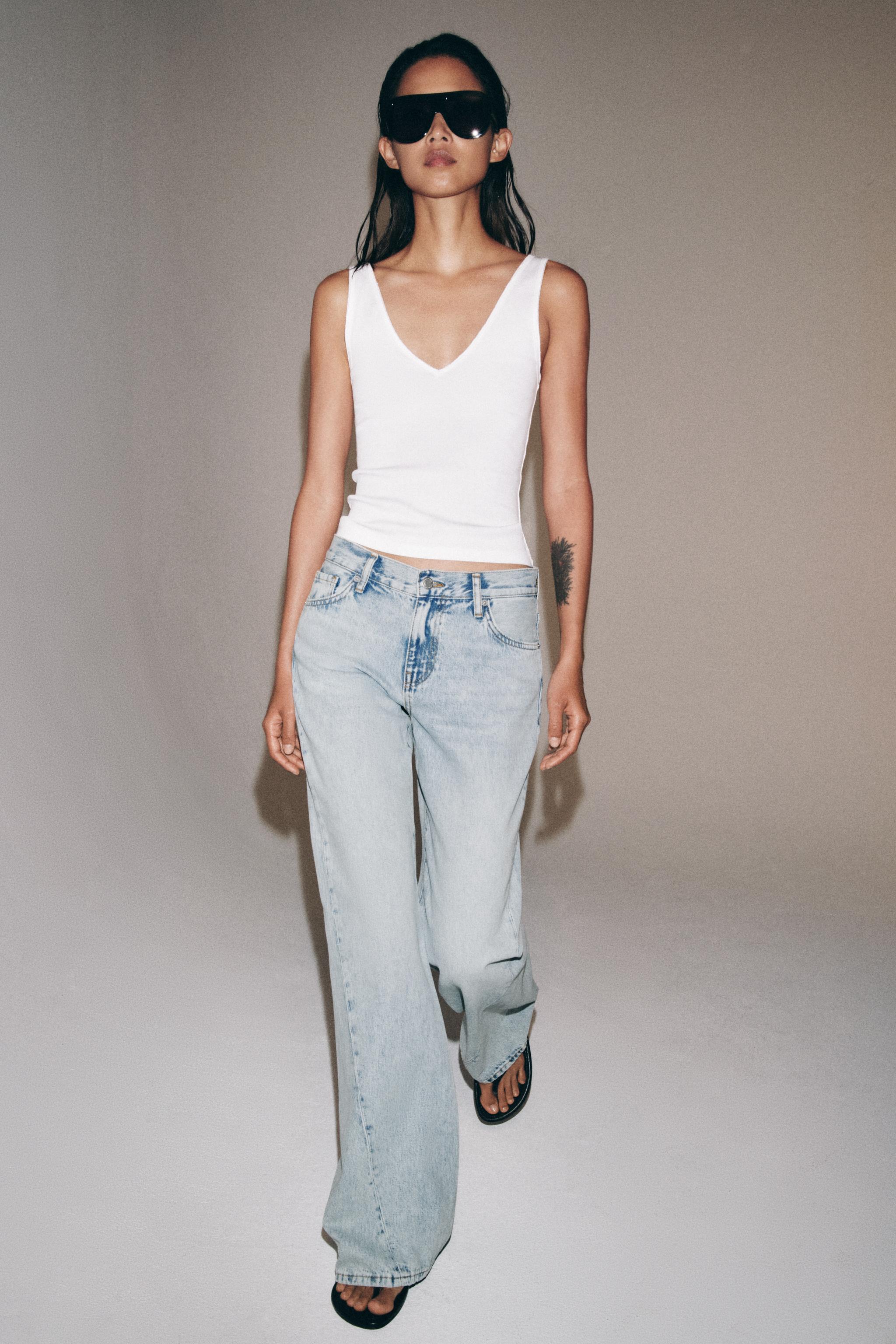 Zw Collection Relaxed Flare Low-Rise Jeans