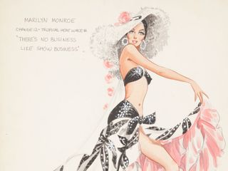 William Travilla's original sketch of Marilyn Monroe in There?s No Business Like Show Business