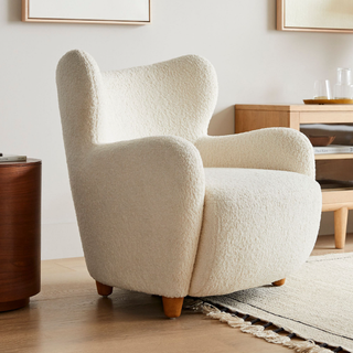 Wingback boucle accent chair